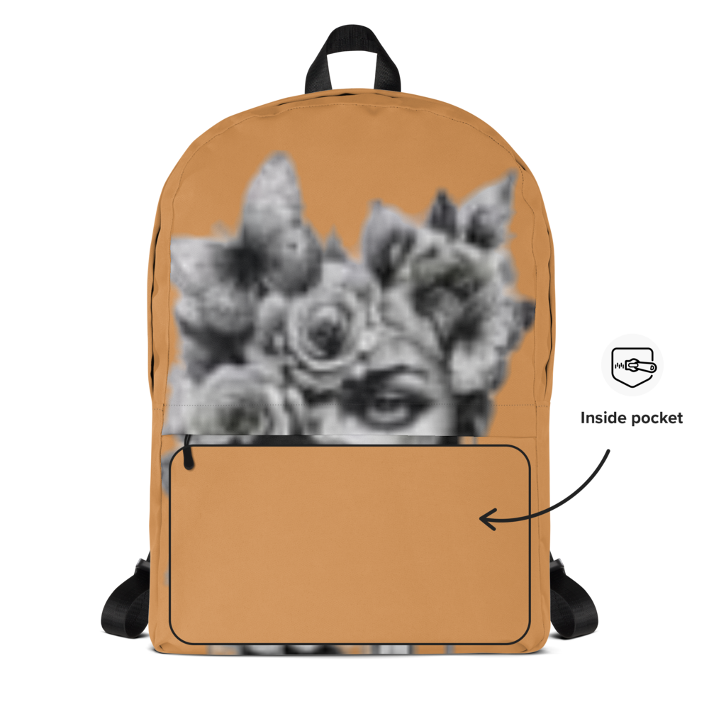 Gothic Floral Woman Art Backpack thumbnail 4