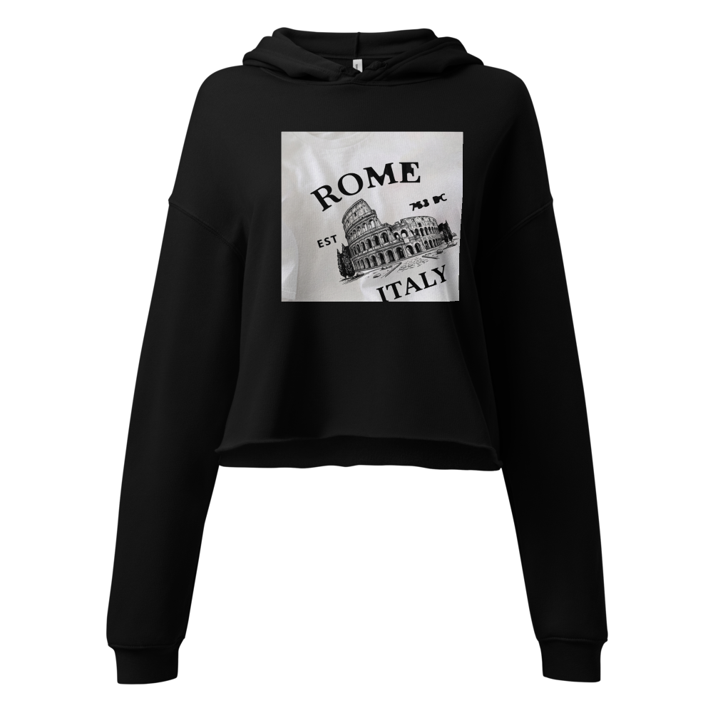 Black Rome Italy Cropped Sweatshirt
