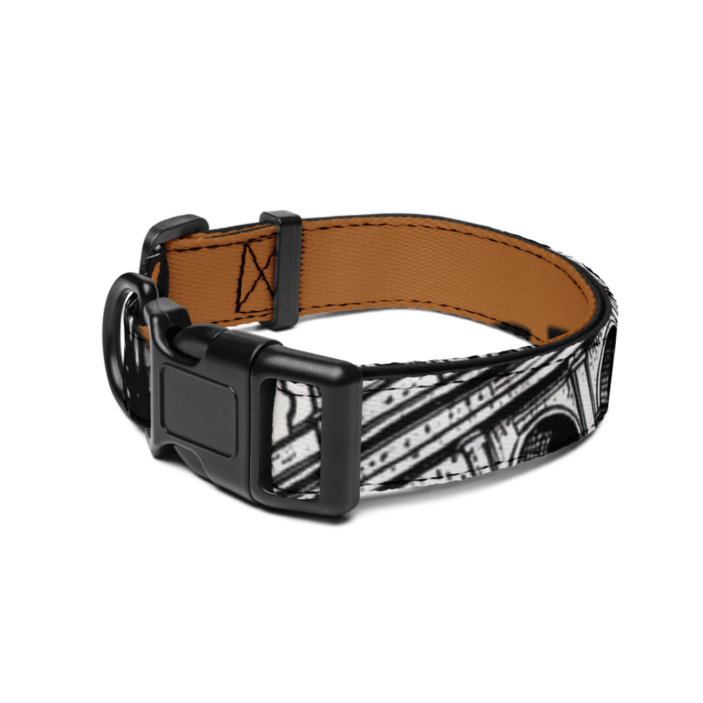 Stylish Black White Pet Collar | Dog Collar thumbnail 2