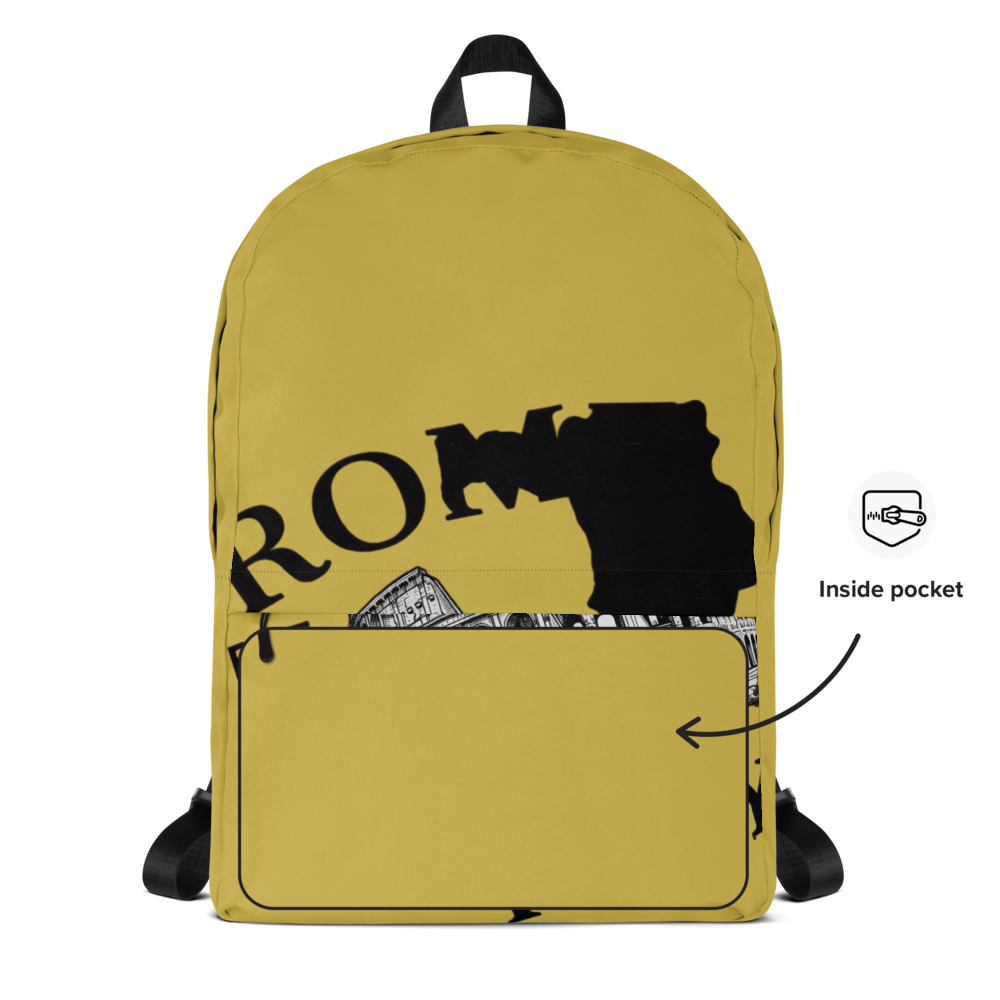 Yellow Rome Italy Colosseum Backpack thumbnail 2