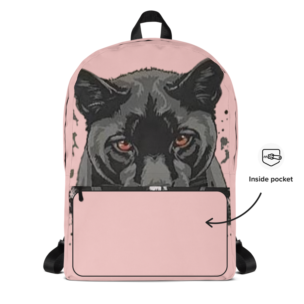 Pink Black Panther Built From Pain Backpack thumbnail 2