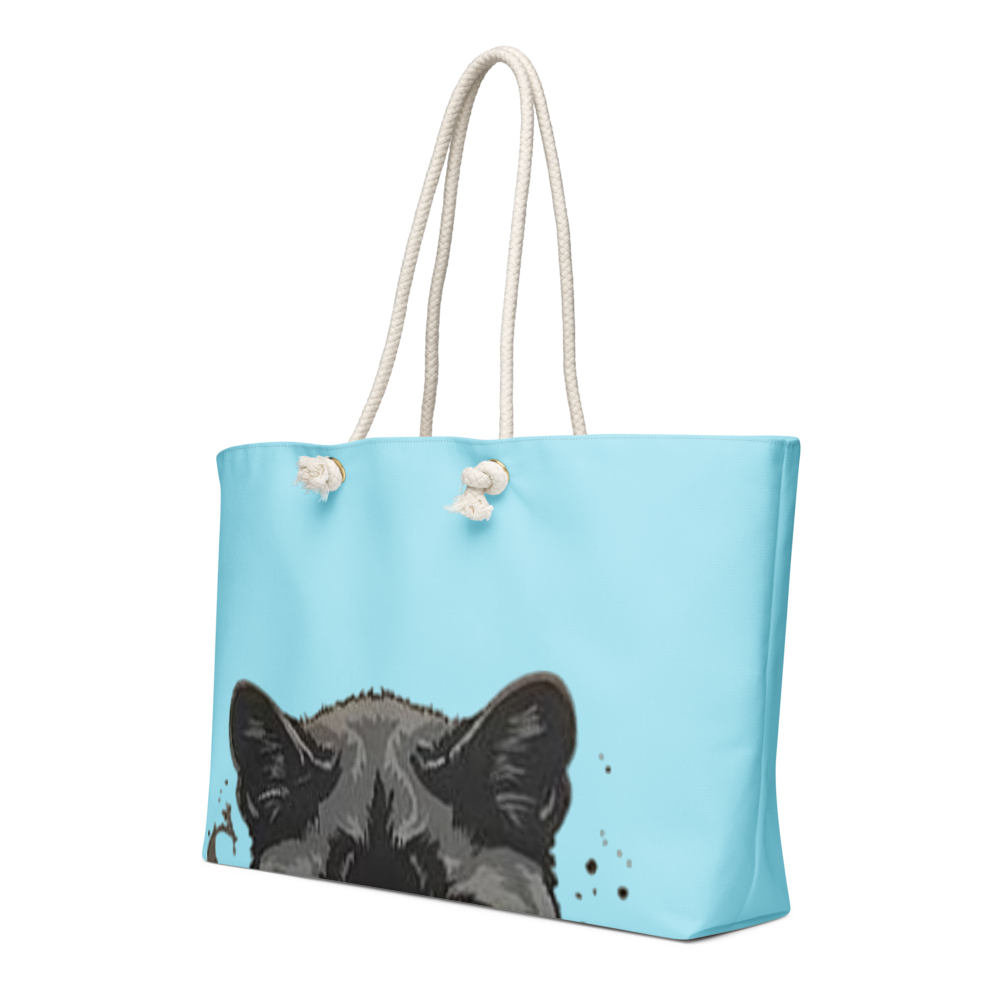 Sky Blue Black Cat Weekender Bag thumbnail 3
