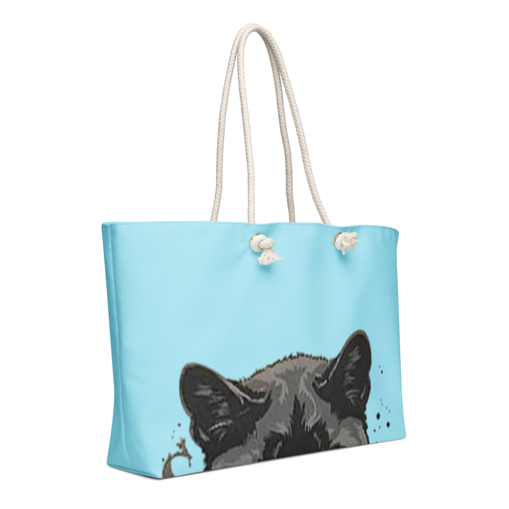 Sky Blue Black Cat Weekender Bag thumbnail 4