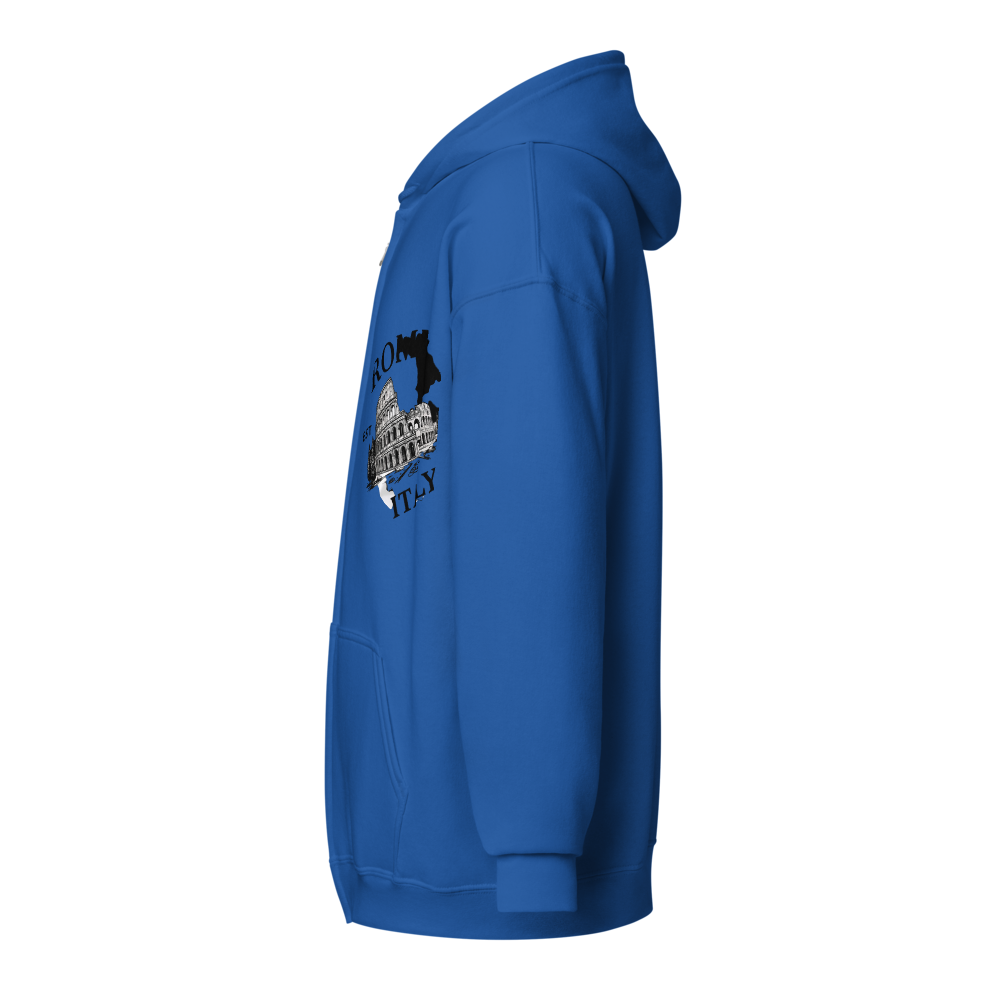 Rome Italy Blue Zip Hoodie | Unisex Travel Hoodie thumbnail 3