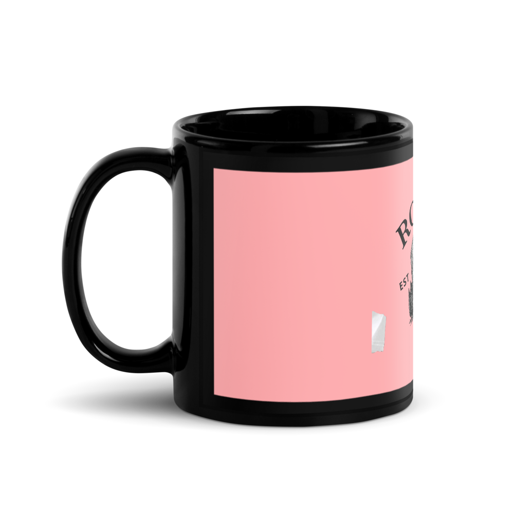 Rome Italy Pink Black Mug | Glossy Coffee Mug thumbnail 2