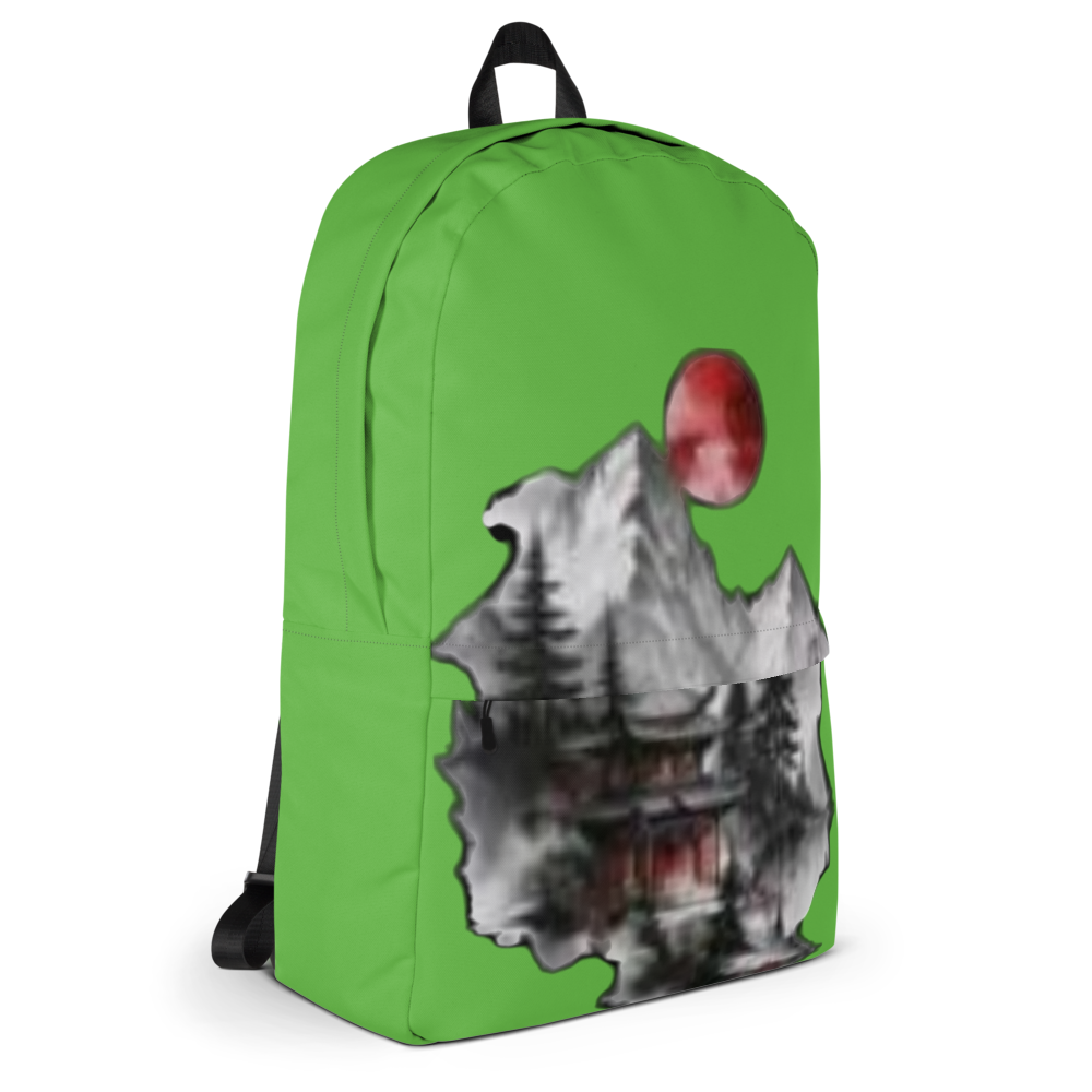 Green Mountain Temple Art Backpack thumbnail 5