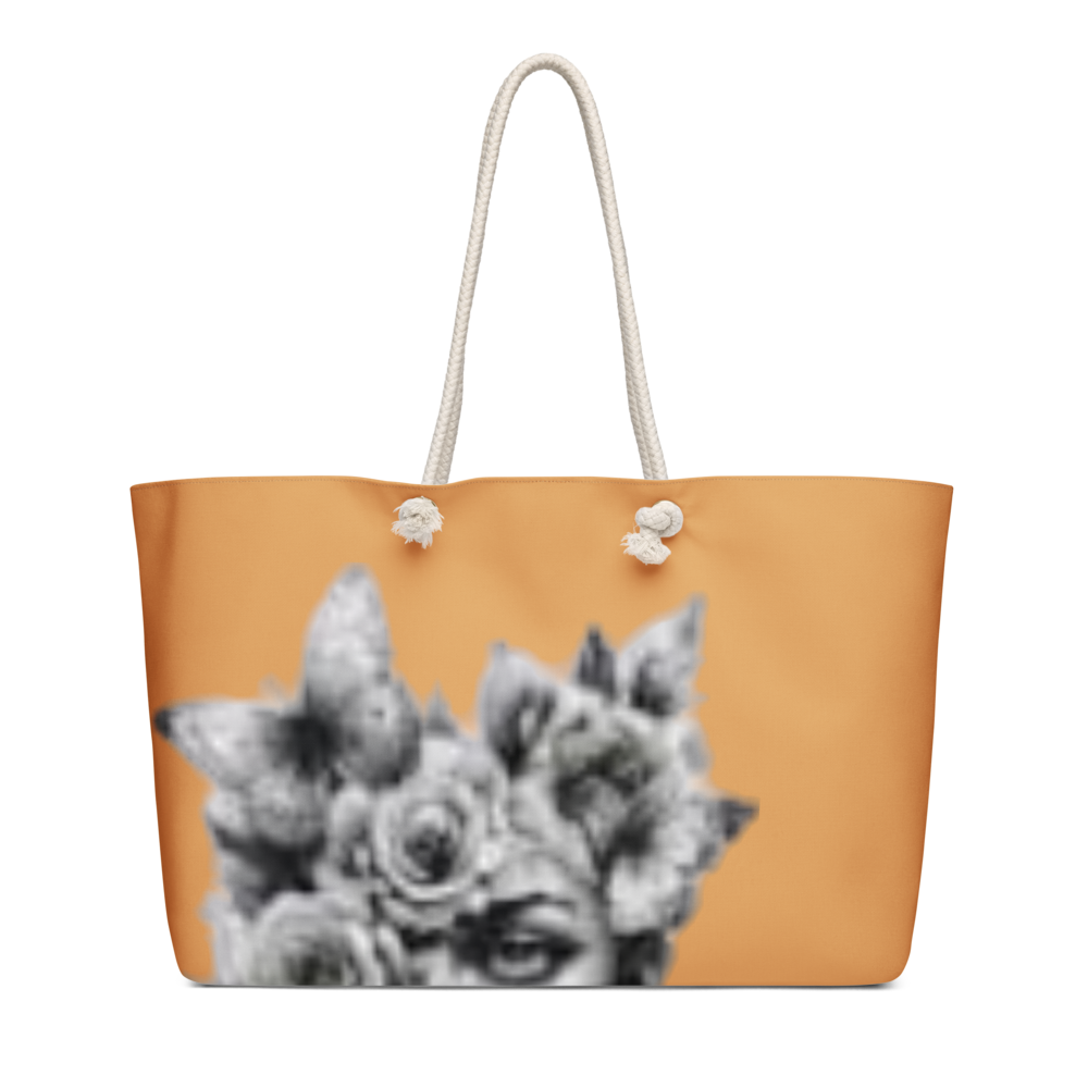 Gothic Floral Weekender Tote Bag - Mustard Yellow thumbnail 2