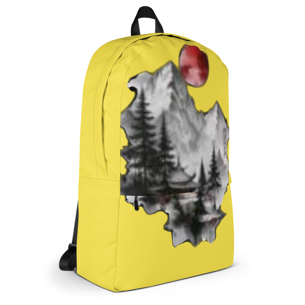 Yellow Mountain Sunset Art Backpack thumbnail 5