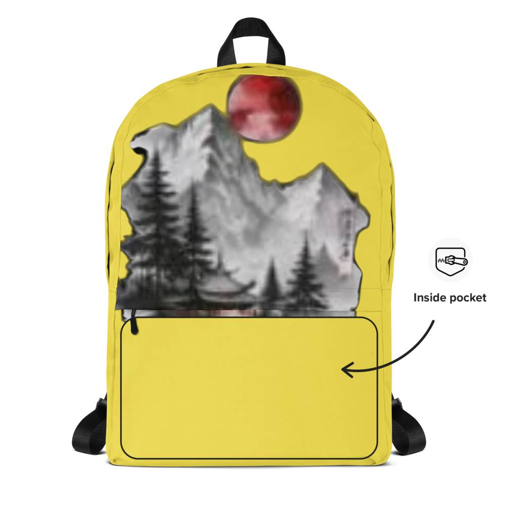 Yellow Mountain Sunset Art Backpack thumbnail 2