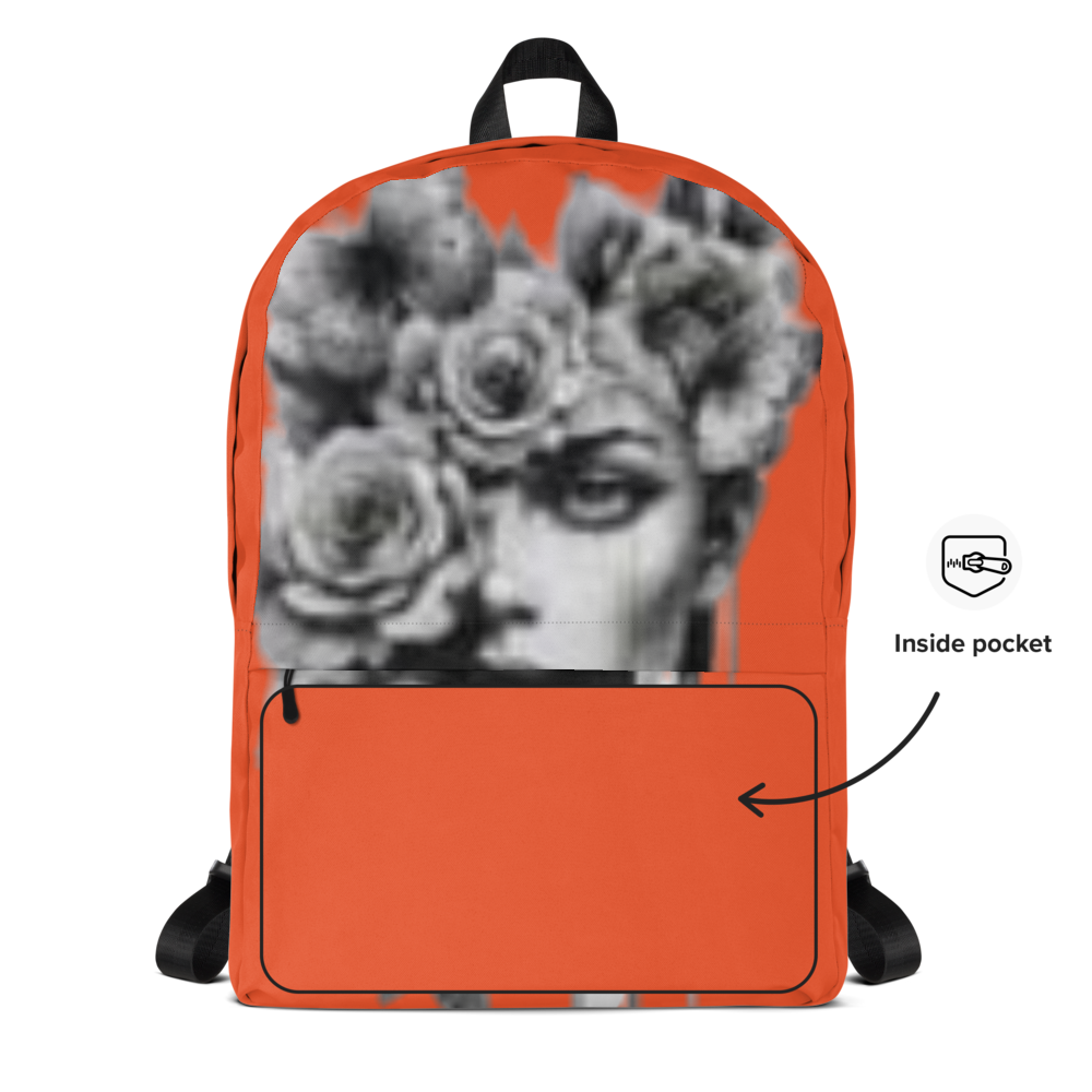 Orange Floral Muse Backpack thumbnail 2