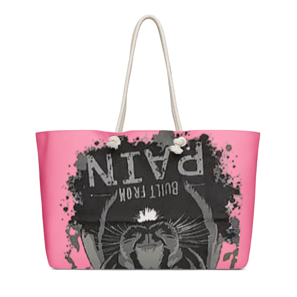 Pink Black Cat Peeking Weekender Tote Bag thumbnail 3