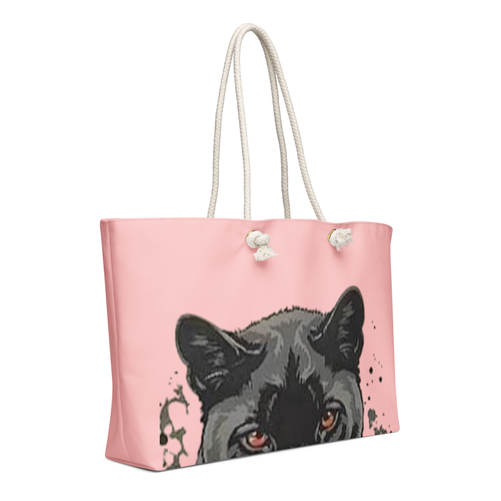 Cute Black Panther Weekender Tote Bag - Pink Canva thumbnail 4