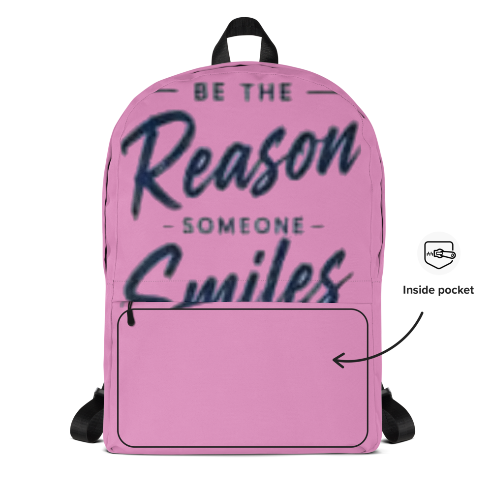 Pink Be The Reason Someone Smiles Backpack thumbnail 2