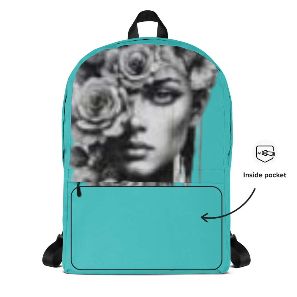 Baby Blue Floral Muse Backpack thumbnail 2