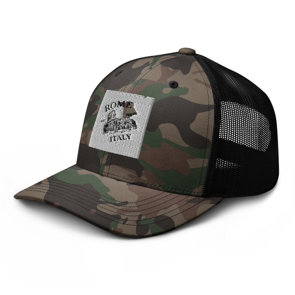 Rome Italy Camouflage Trucker Hat thumbnail 3