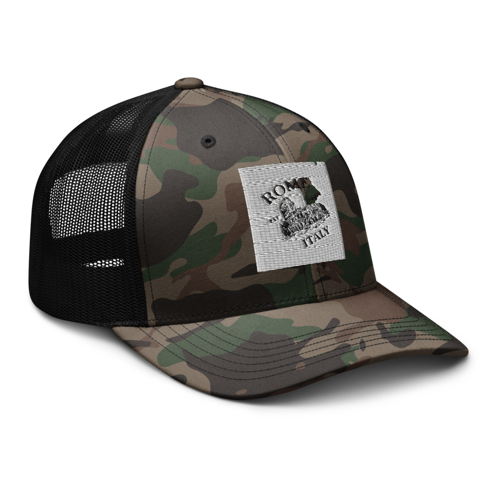 Rome Italy Camouflage Trucker Hat thumbnail 5