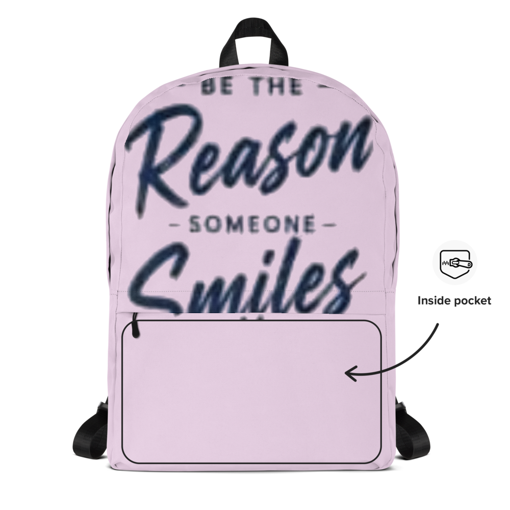Pink Be The Reason Someone Smiles Backpack thumbnail 2