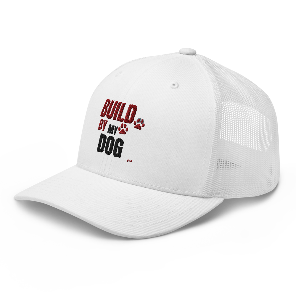 Built By My Dog Funny Dog Lover Trucker Hat thumbnail 4
