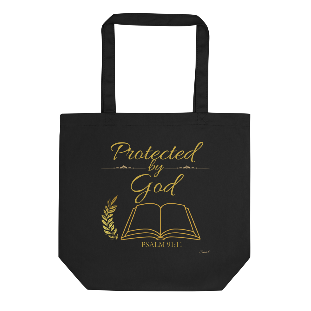 Protected By God Christian Eco Tote Bag, 