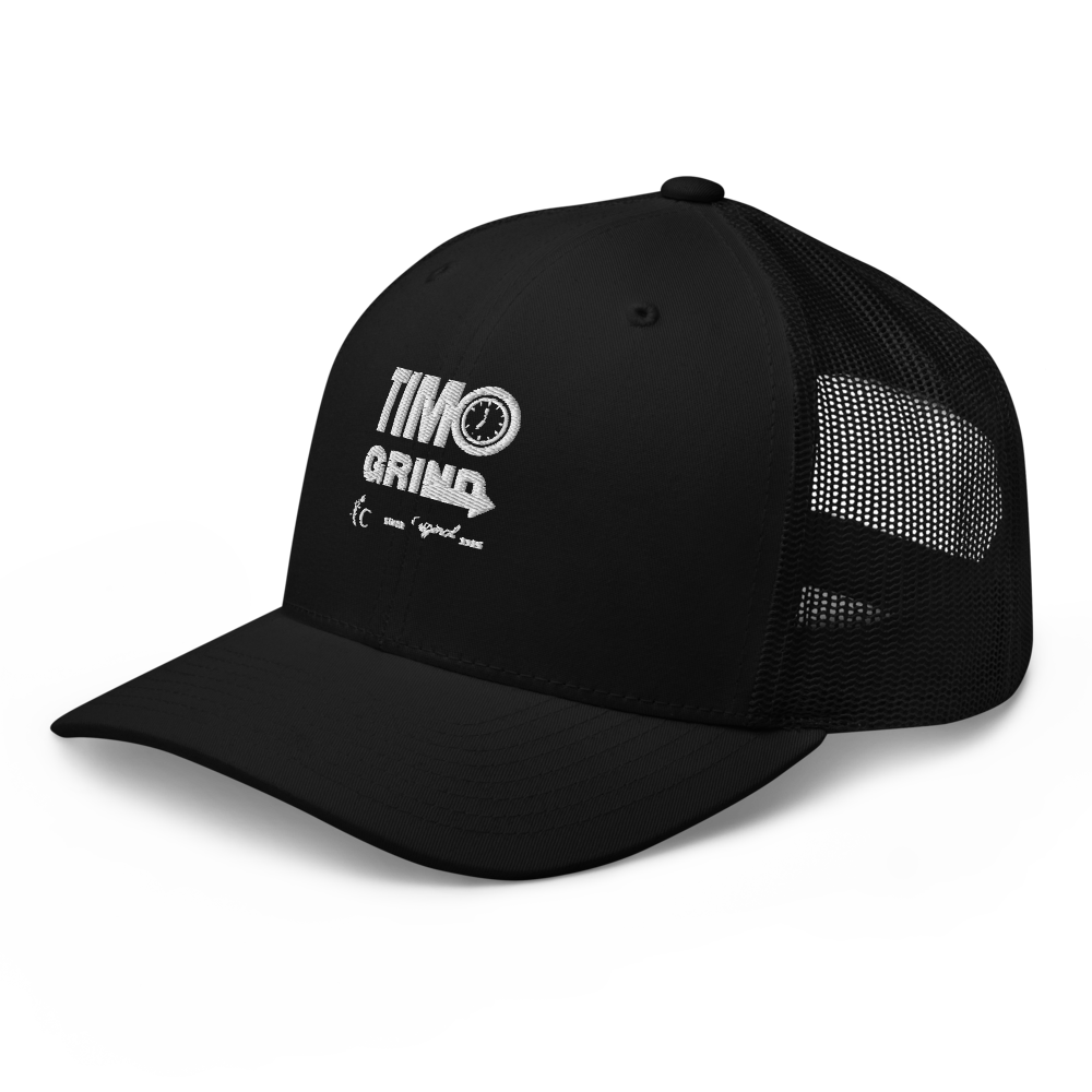 TIM🕚 GRIND Motivational Retro Trucker Hat thumbnail 4