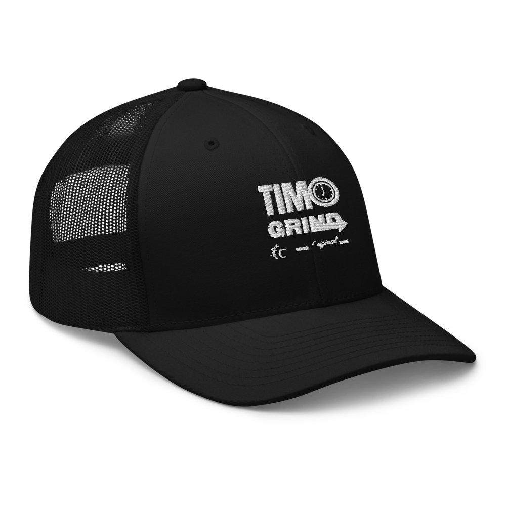 TIM🕚 GRIND Motivational Retro Trucker Hat thumbnail 6