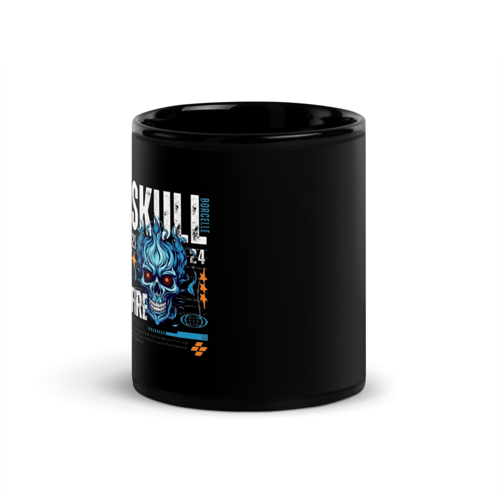 Skull fire tactical Black mug 11oz thumbnail 3