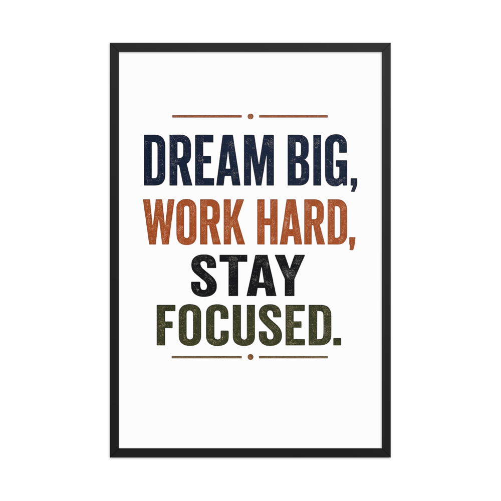 Dream Big Work Hard Stay Focused Vintage Motivatio thumbnail 2