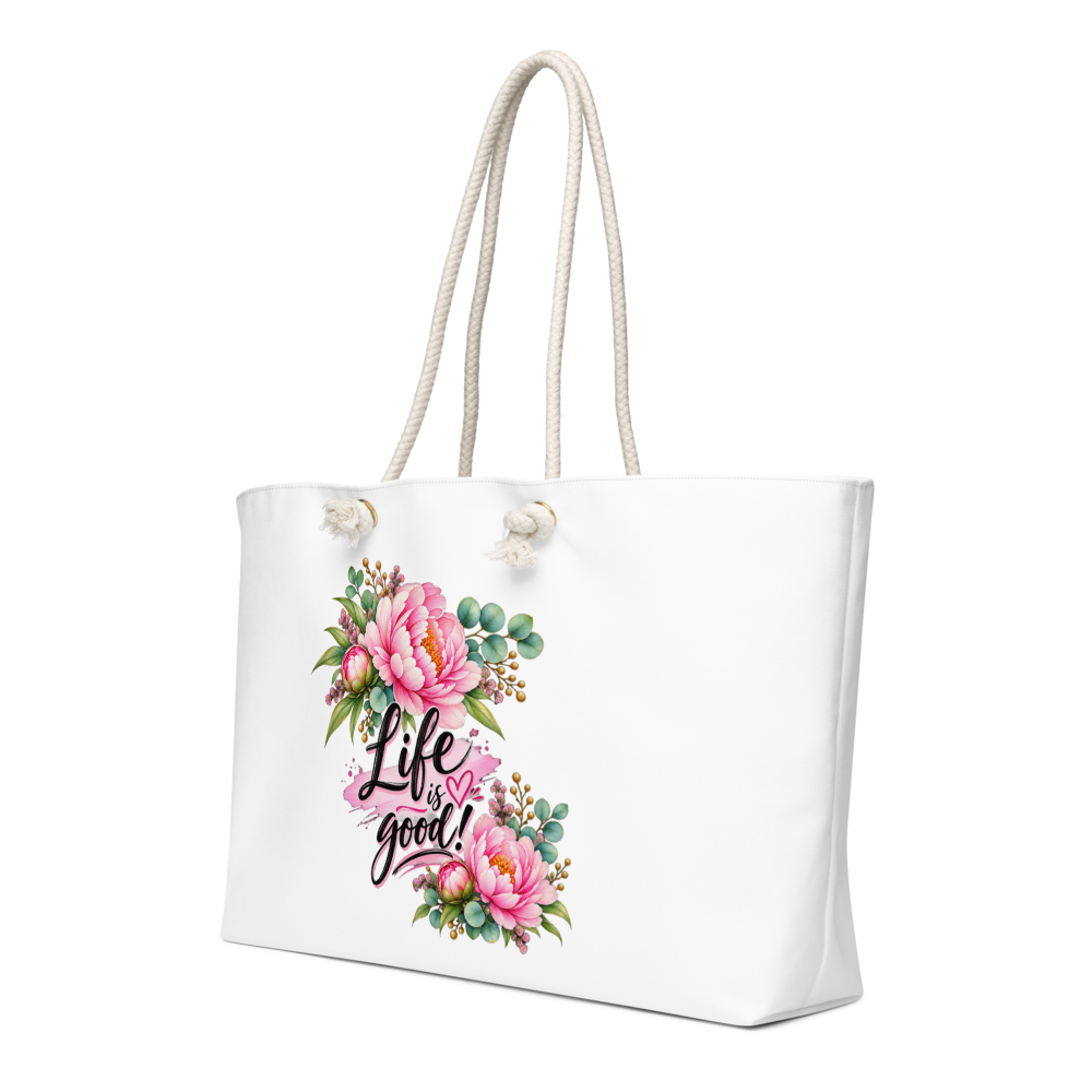 Life Is Good Floral Tote Bag thumbnail 2