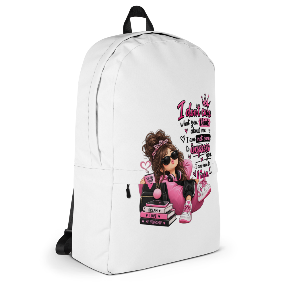 Self Love Motivation Backpack - Cute Girl Design thumbnail 4