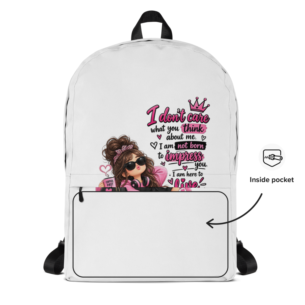 Self Love Motivation Backpack - Cute Girl Design thumbnail 2