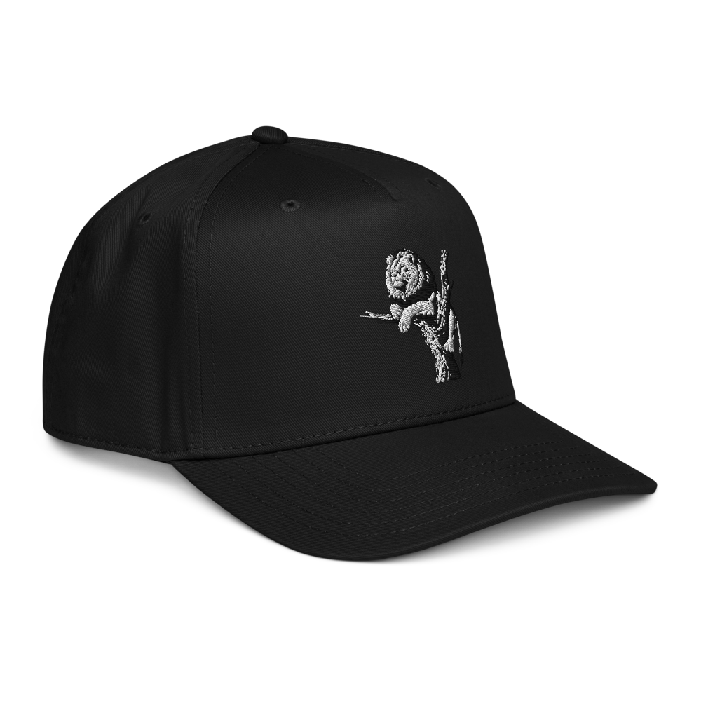 Title: Lion Embroidery Cap - Black Wildlife Hat   thumbnail 4