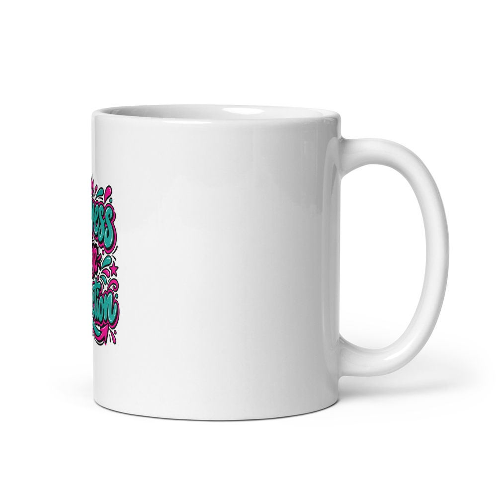 Bold Typography White Glossy Mug thumbnail 2