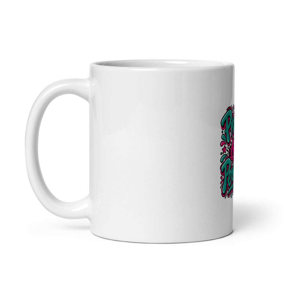 Bold Typography White Glossy Mug thumbnail 3