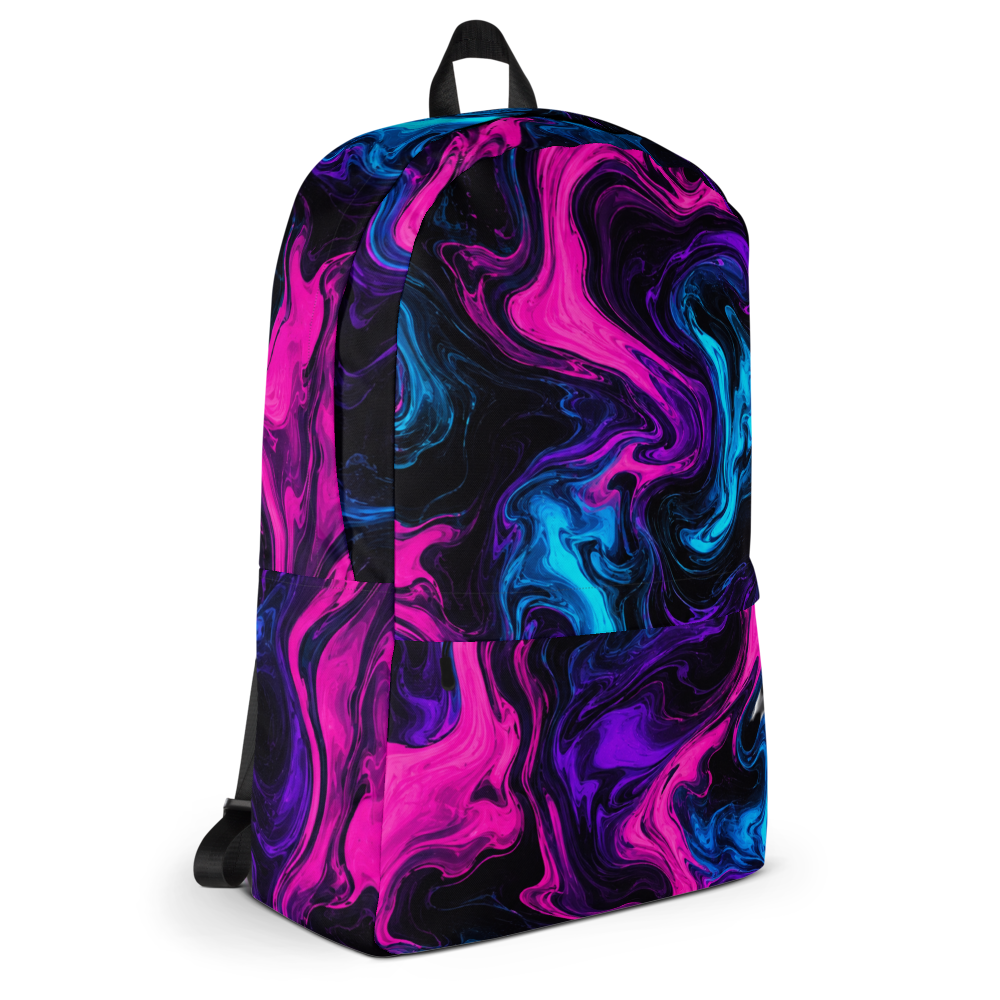 Neon Fluid Marble Premium Backpack thumbnail 3