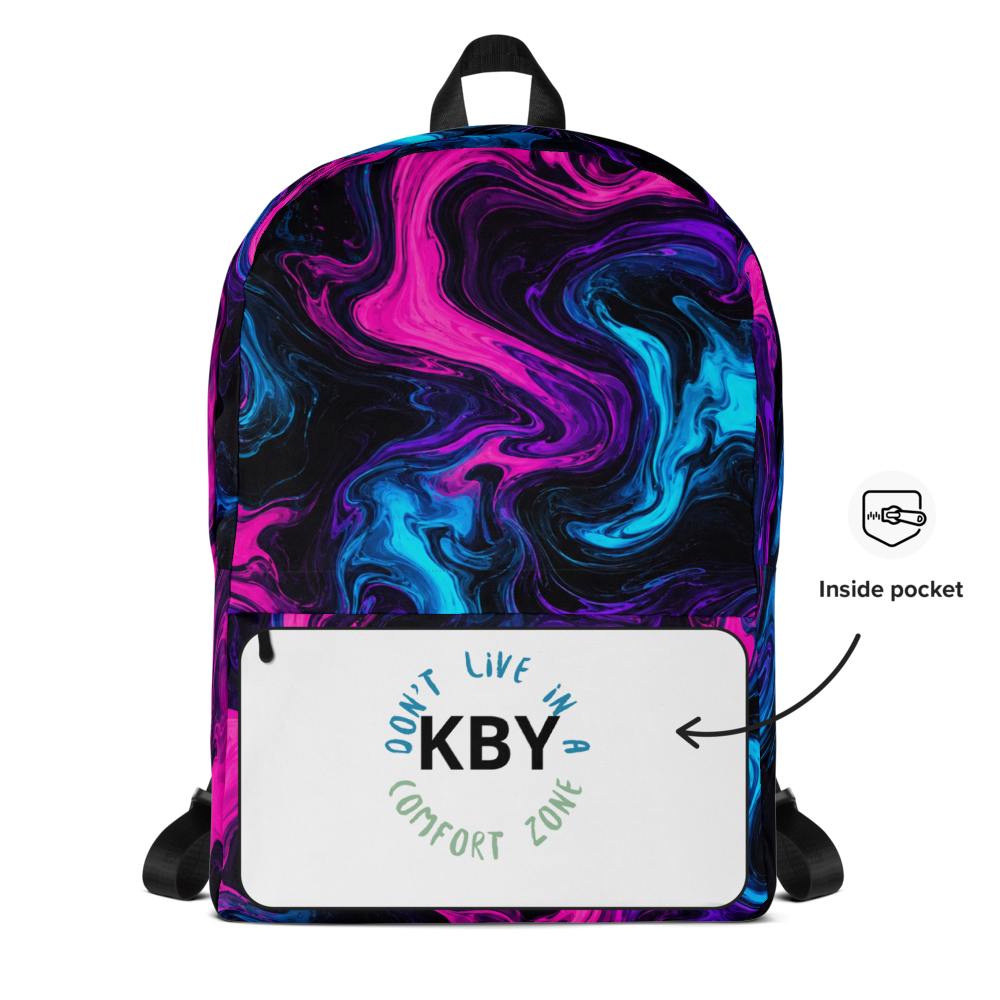 Neon Fluid Marble Premium Backpack thumbnail 4