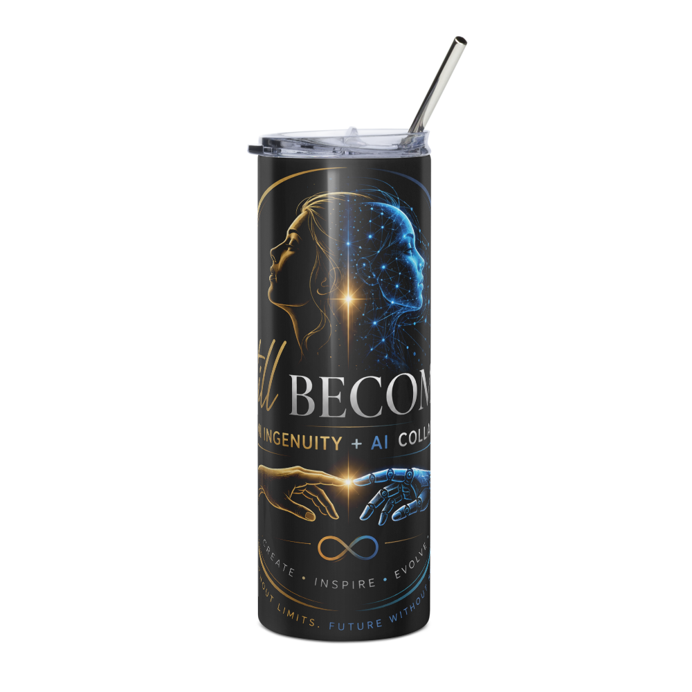 Still Becoming Human& Ai stainless steel tumbler