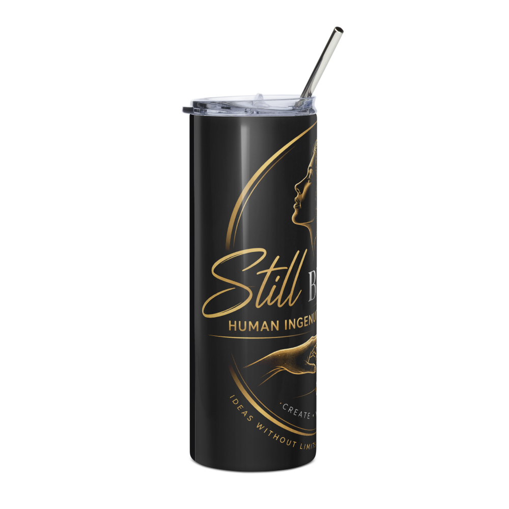 Still Becoming Human& Ai stainless steel tumbler thumbnail 4