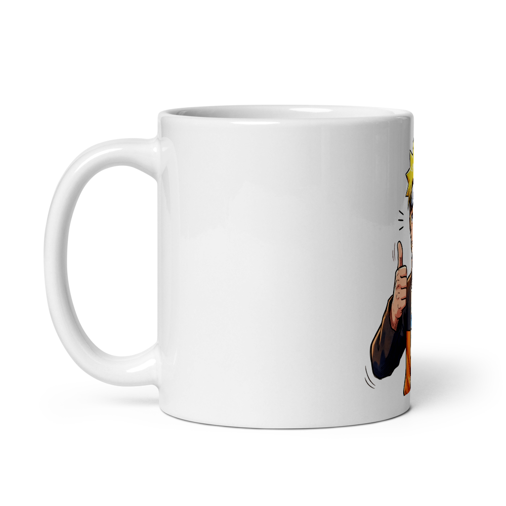 White glossy mug with Naruto print  thumbnail 3