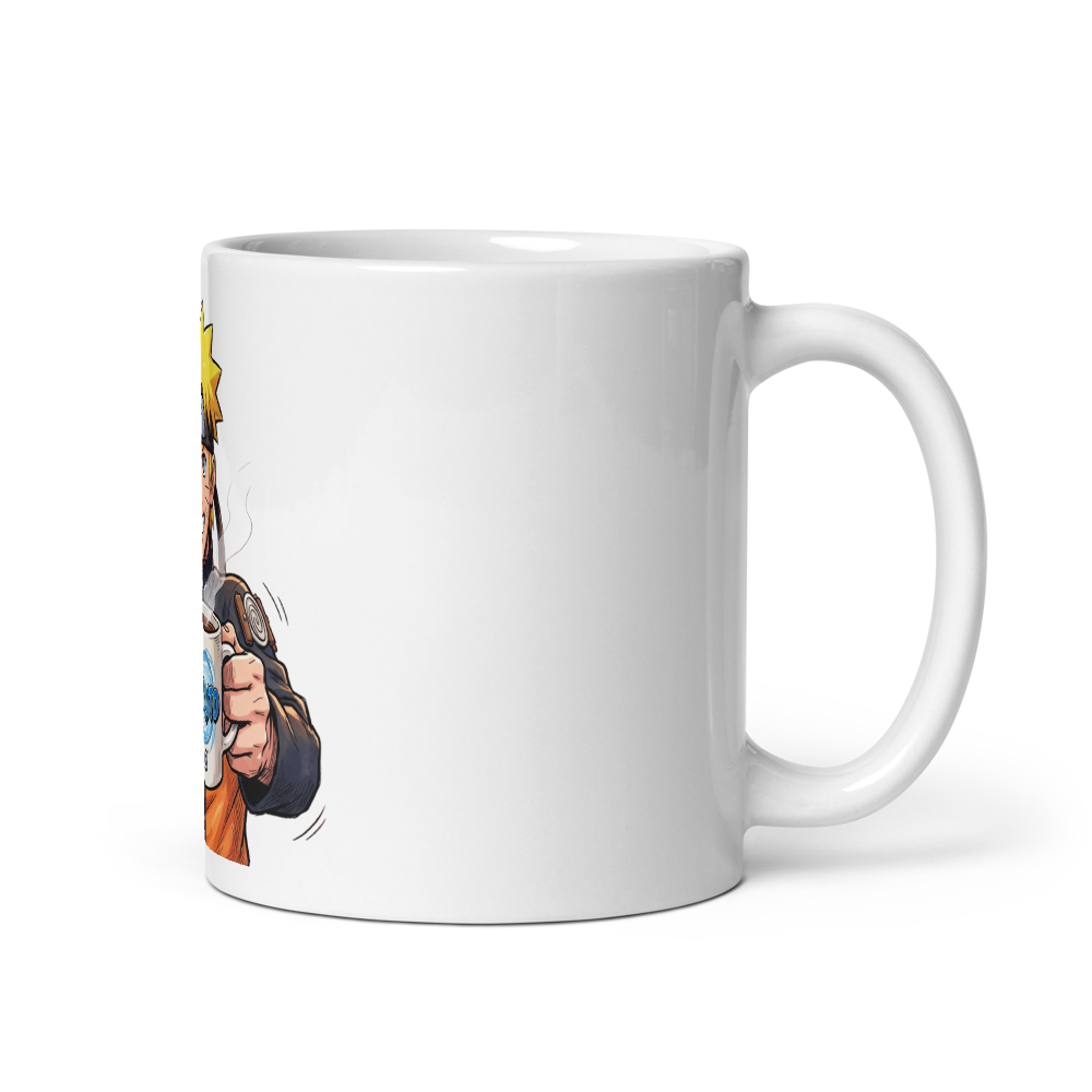 White glossy mug with Naruto print  thumbnail 2