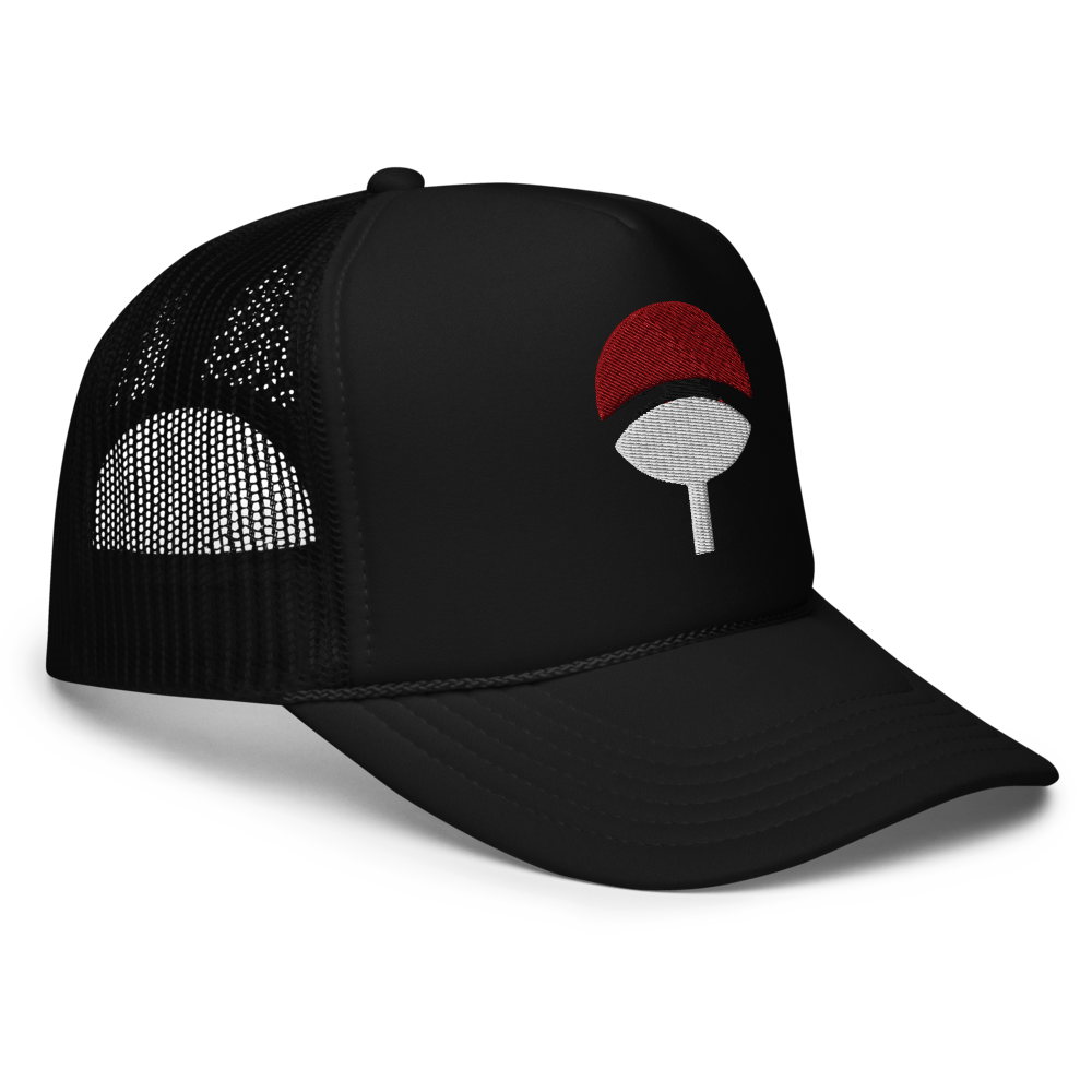 Foam trucker hat for man with Uchiha logo thumbnail 3