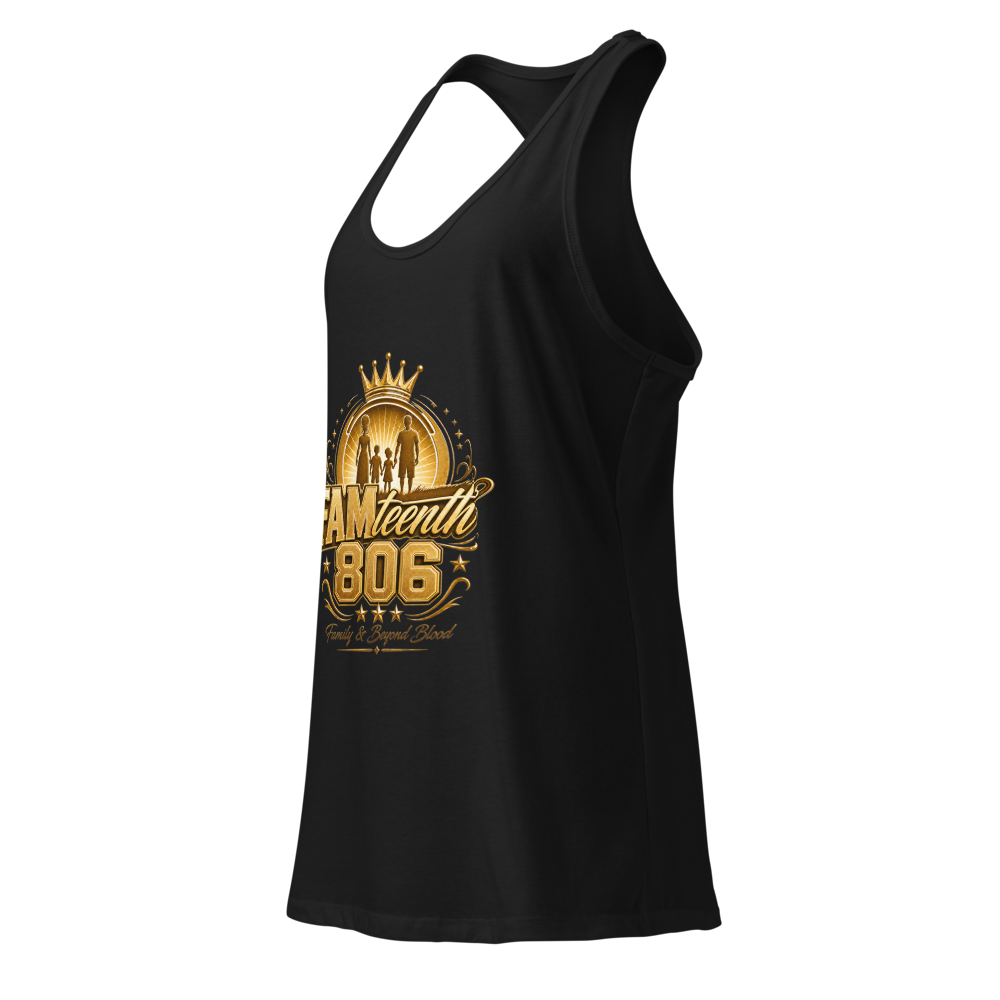 FAMteenth 806 Women's Gold Chrome Racerback Tank thumbnail 3
