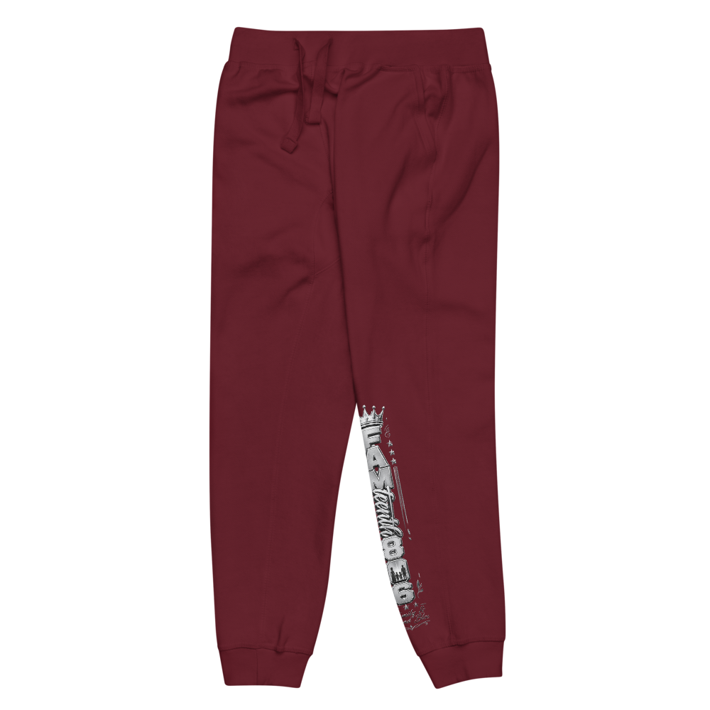 FAMteenth 806 Maroon Silver Chrome Fleece Pants thumbnail 2
