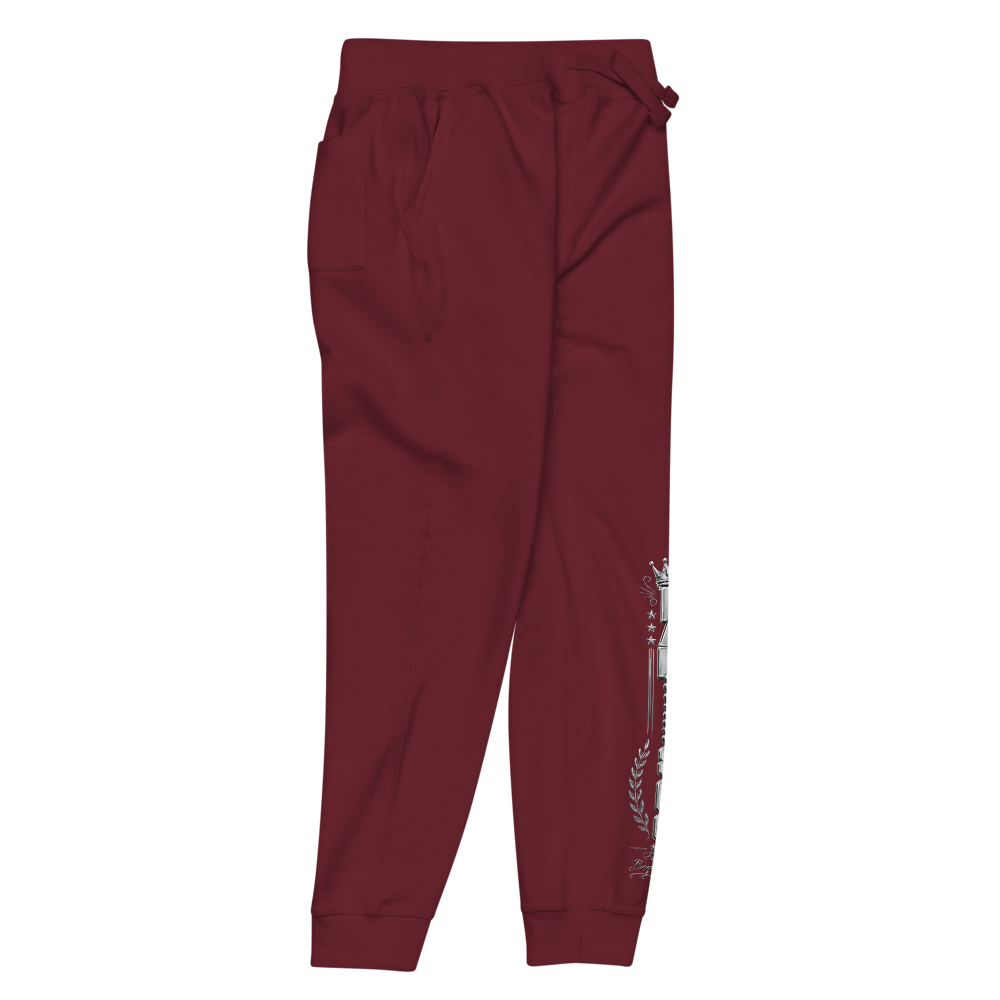FAMteenth 806 Maroon Silver Chrome Fleece Pants thumbnail 4