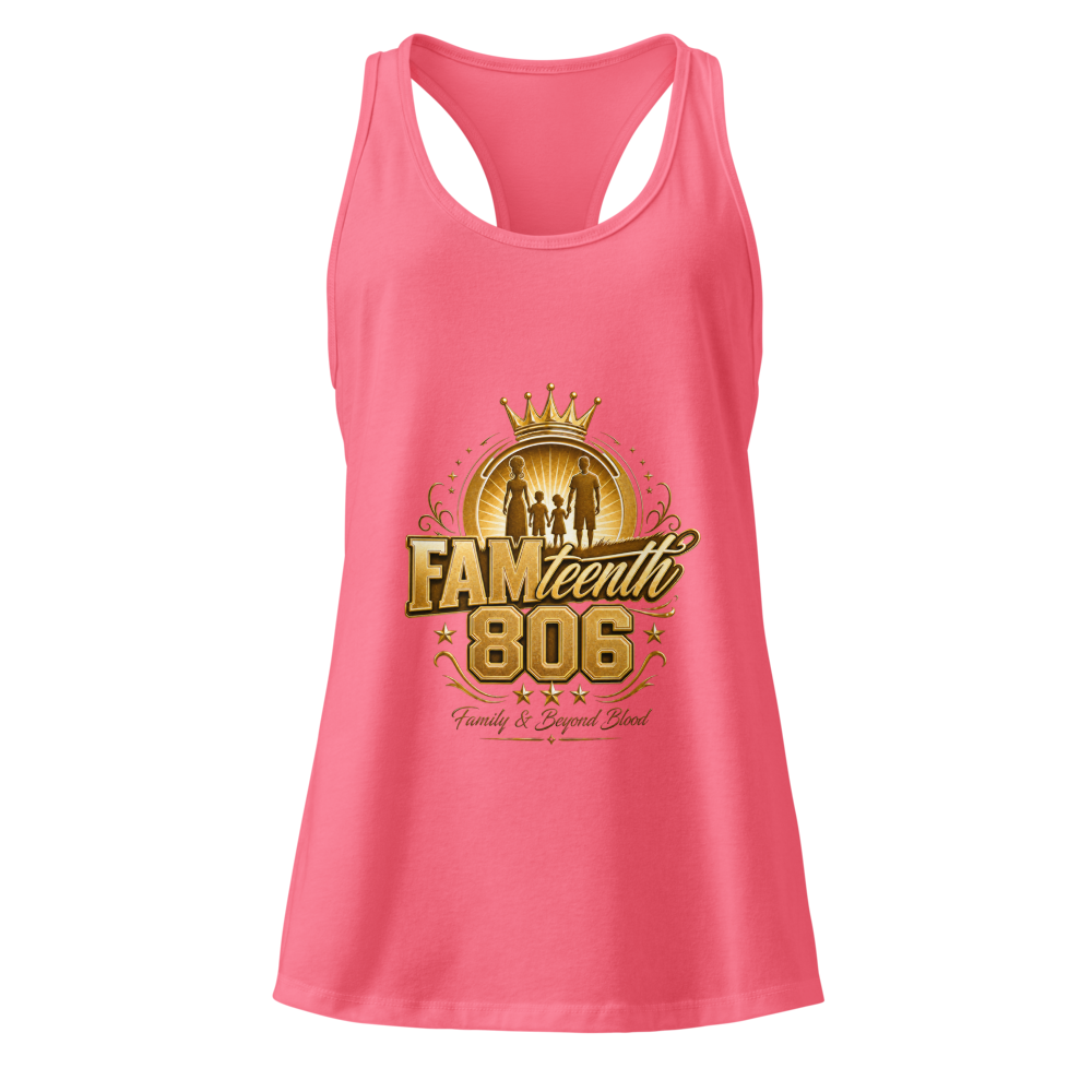 FAMteenth 806 Women's Gold Chrome Racerback Tank