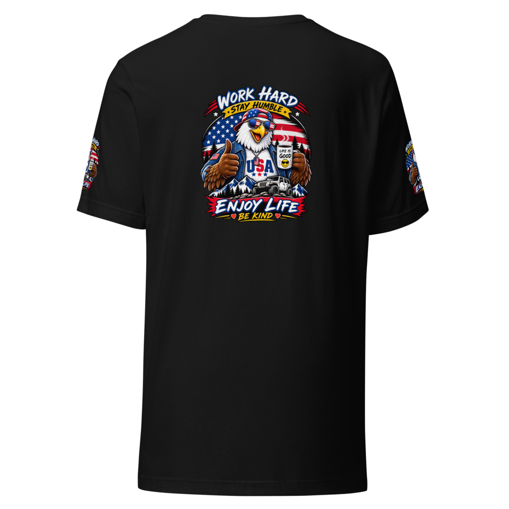 Eagle Work Hard Enjoy Life – Patriotic Graphic Uni thumbnail 2