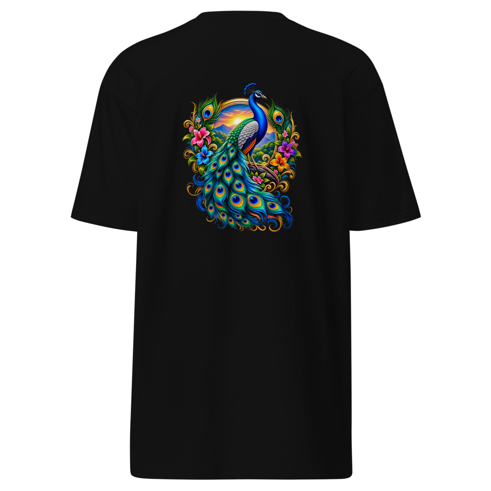 Majestic Peacock Premium Heavyweight T-Shirt – Col thumbnail 4