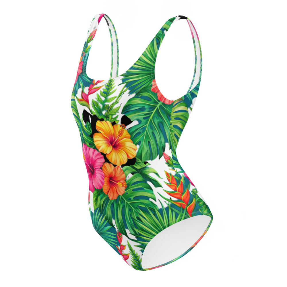 Vibrant Tropical Jungle One-Piece Swimsuit thumbnail 3