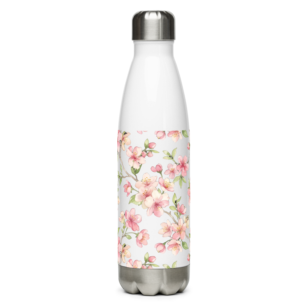 Pastel Cherry Blossom Floral Stainless Steel Water