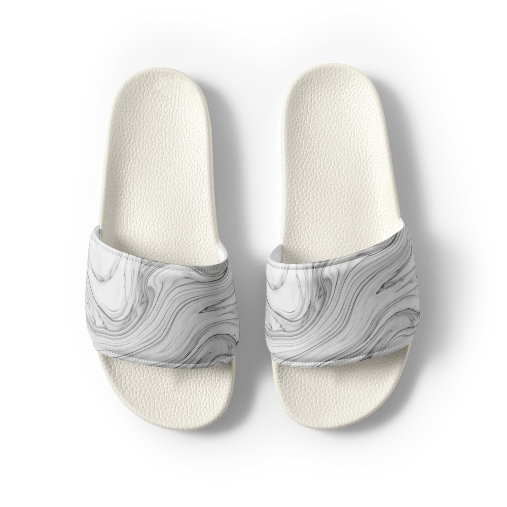 Luxury Minimalist Grey Marble Women's Slides thumbnail 3