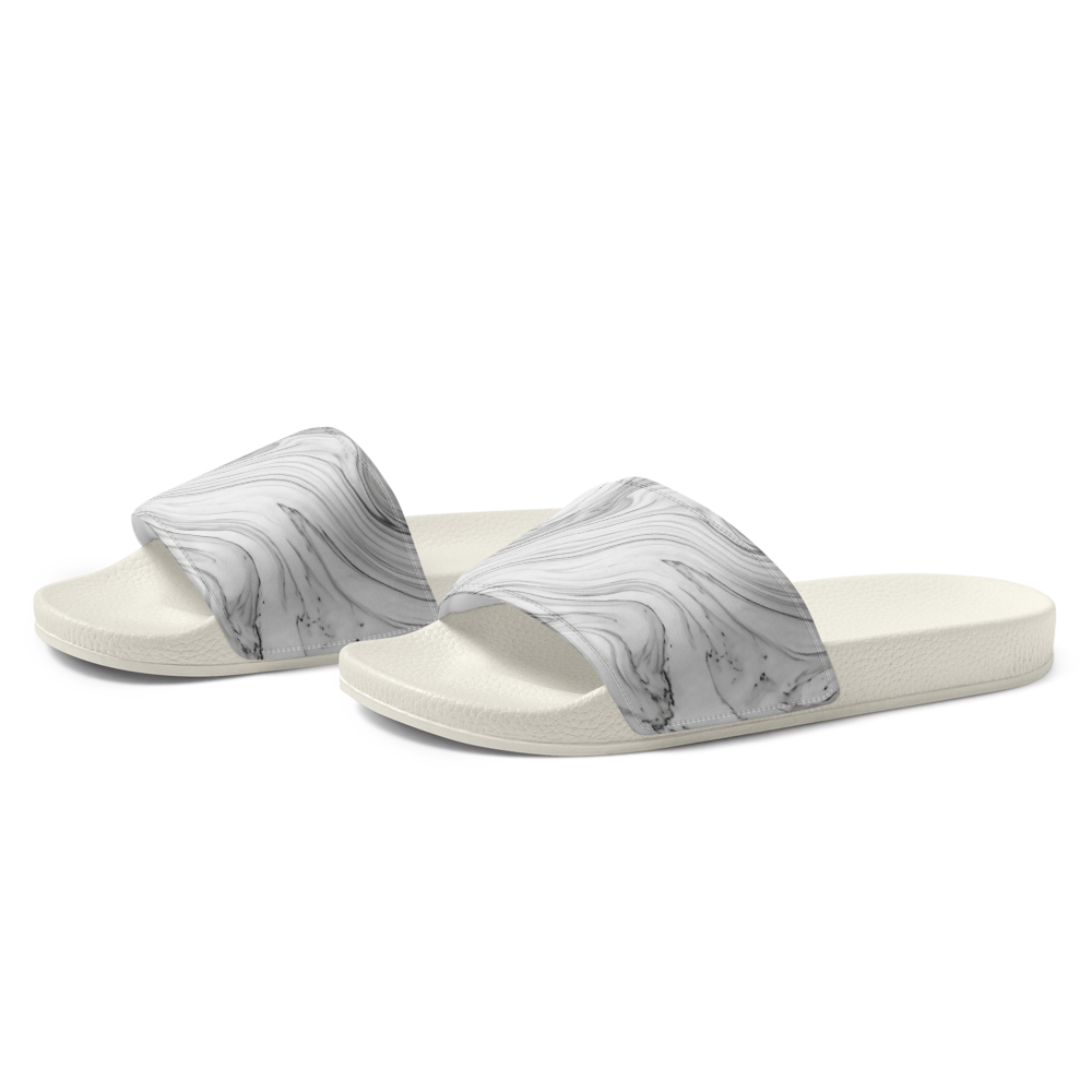 Luxury Minimalist Grey Marble Women's Slides thumbnail 2